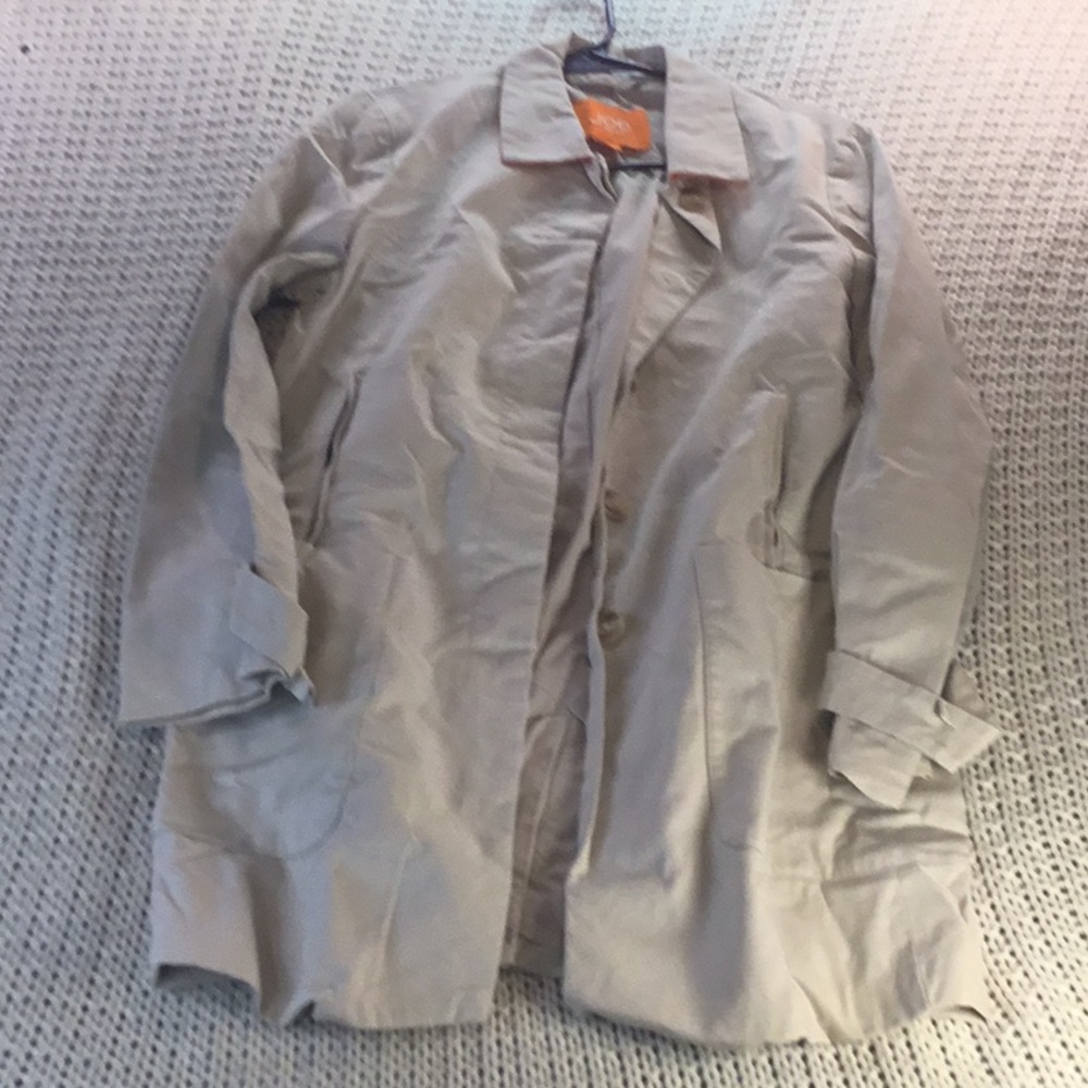 Joe Fresh Vibrant Orange Tag overcoat/trench coat size small Orange pop collar
